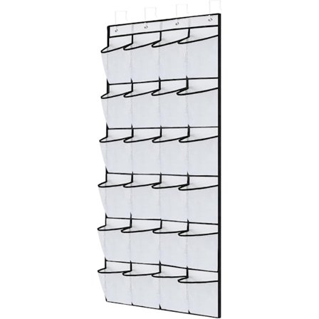 24 Store Rum Over Døren Skoopbevaring Organizer Hængende Skoopbevaring Mesh Hængende Skoopbevaring Hængende Skohylde til Mænd Kvinder, Hvid