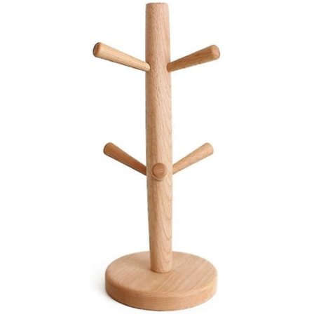 31 cm krus holder træ, holder 6 kopper, krus stativ kop stativ
