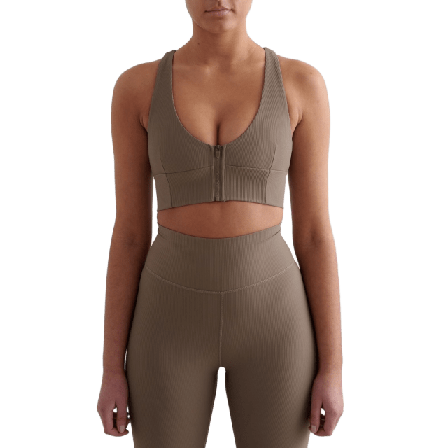 aim'n Ribbed Performance Zipped Bra Träningskläder Dam Brun S