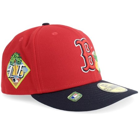 New Era - Rojo fitted Gorra - Boston Red Sox Lee County MLB St 59FIFTY Red/Navy Curved Fitted @ Hatstore