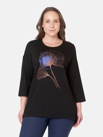 CISO - 3/4 Ærmet T-shirt - Sort - Grafisk Print