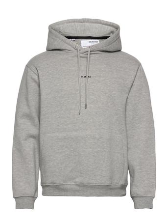 Slhreghankie Hood Sweat Ex Hettegenser Genser Grå Selected Homme