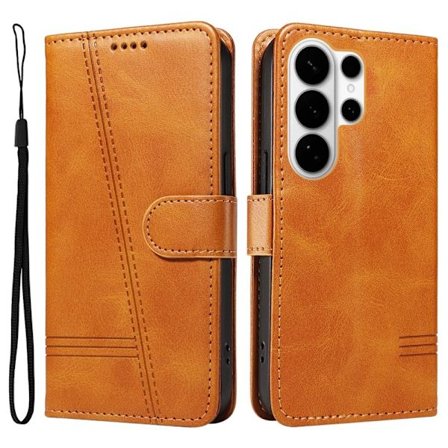 T-Shape Samsung Galaxy S26 Ultra Plånboksfodral Konstläder Ställ - Brun