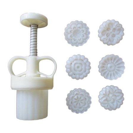 Plast Mooncake Form 35g Blomsterstempel Cookie Cutter Form Håndtryk Bage Tilbehør Mid-Autumn Festival Køkken Gadgets