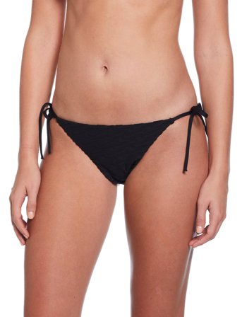 NIKE SWIM Nike Swoosh Terry Towelling String Bikini Bottom - Black - XL