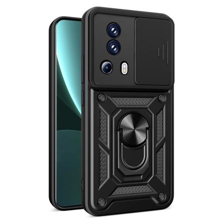 SKALO Xiaomi 13 Lite Armor hybridi metallirengas kameran liukusä Black