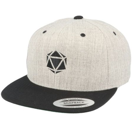 Gamerz - Grå snapback Keps - Black D20 Heather Grey Snapback @ Hatstore