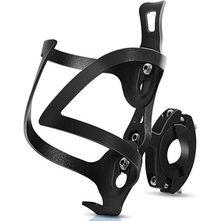 Pyörän juomapidike, 2-in-1 pyörän pulloteline, alumiiniseos vesipulloteline, universaali kääntyvä kuppiteline pyörälle, moottoripyörälle, mönkijälle, 