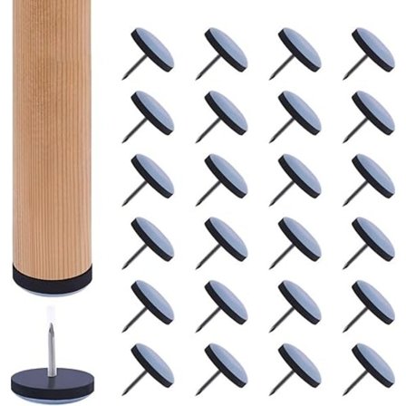 24 st stolskydd, 1" spik på möbelfötter glidare, teflon möbelglidare dynor för trägolv och matta