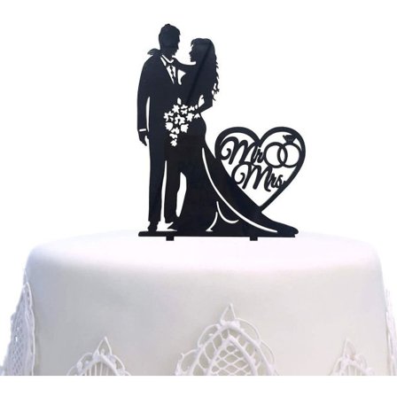 IC Mr and Mrs Kake Topper Akryl Kjærlighet Bryllupskake Topper Morsom
