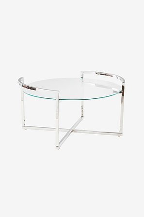 Jotex - Soffbord ø 76 Cm Glas - Stål Krom IGGY - Köp Soffbord hos Jotex