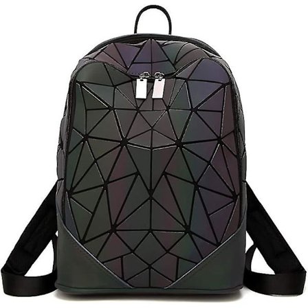 Ling Grid Luminous Bag, Geometrisk Luminous, PU Läder, Laser Gör Din Väska Färgglad