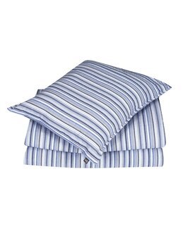 Sengesett Krepp garnfarget stripete Goa 2-deler Blå