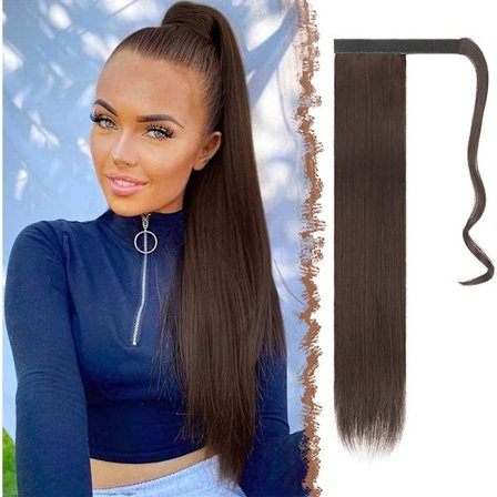 70 cm lång rak hästsvansförlängningsklämma Hästsvansförlängning hästsvansförlängning