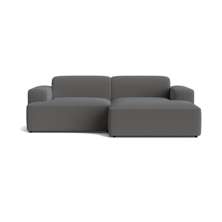 Madrid chaiselong sofa, højrevendt - Lisboa Antracit - 240x101x73cm - Bred flydersofa med dybt sæde - Antracitgrå chaiselong sofa