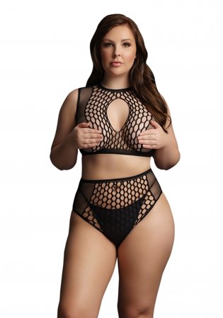 Duo Net Key-Hole 2-delat BH Set plus size - Vuxen.se - Sexig kläder i plus size storlekar - Vuxen.se - Sexig BH & BH-set