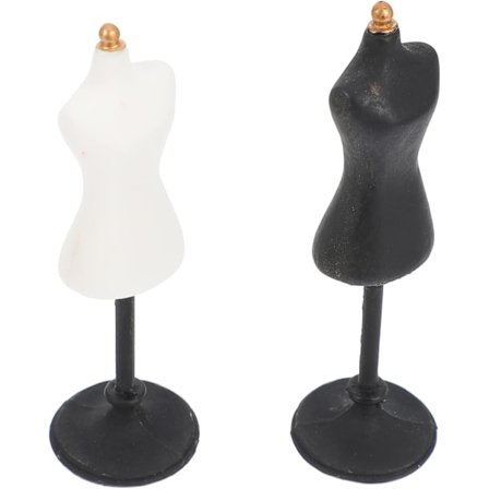 Dockkläder Klänning Mannekäng Syform Dockklänning Form Stativ Plaggskjol Display Stöd Kvinnlig Mannekäng Torso Tillbehör(svart,vit)(2st)