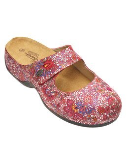 Dame-tøffel rød/dekor – ergoflex Rød - 38 - Embla of Sweden