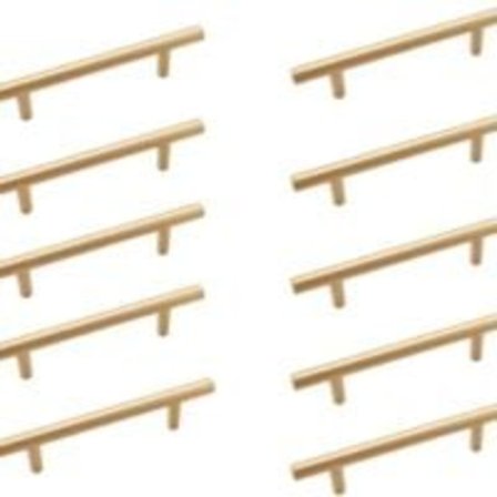 10 Kjøkkenskap Håndtak Gull Skap Håndtak 128mm Messing Kitch