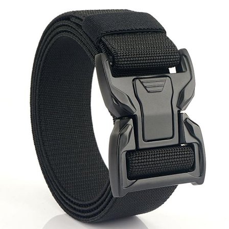 Herrebukse Bag Belt - Svart, Spenne Vevd Elastisk Bånd, Vevd Belte for Menn og Kvinner