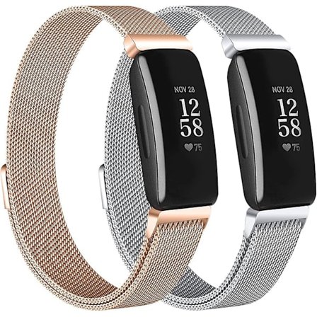 2-pack armband kompatibelt med Fitbit Inspire 2/ Inspire Hr/inspire, rostfritt stål