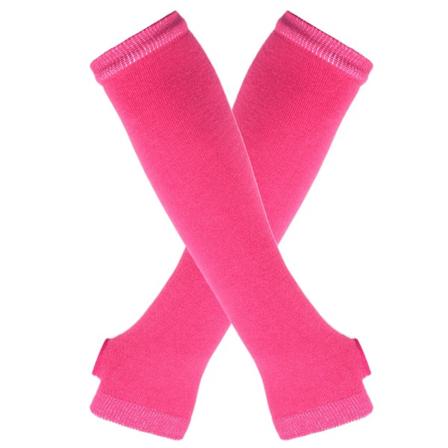 Nya Långa Handskar Armöverdrag Klassisk Rosa Svart och Vit Randig Fingerlös Armbågsvantar Varma Stickade Handledsband Color 22