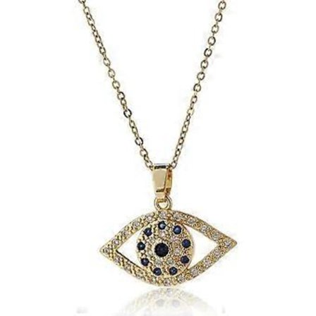 Gyllen Søt Ondt Øye 18K Gullbelagt Halskjede for Kvinner Søt Delikat Solitaire Kubisk Zirkon Beskyttelse Choker Halskjede Smykker Gave