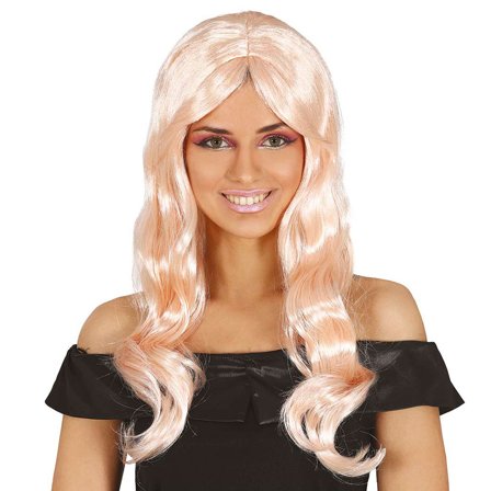 Lang Bølget Parykk Blond