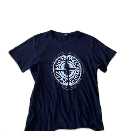 Svart Stone Island t-shirt med tryck