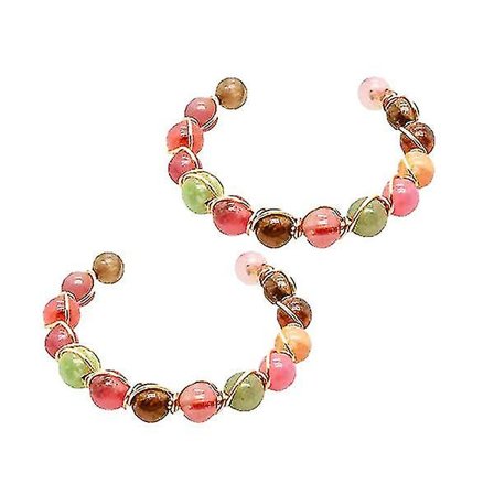 2x Slim Tourmaline Force guldring,regnbågsturmalinring Magnetologi Lymfvitetsring för kvinnor,barn,hane