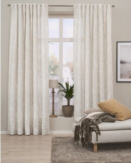 Multibåndslengde Fia jacquardvevd blomstermønster 2-pk Off-white