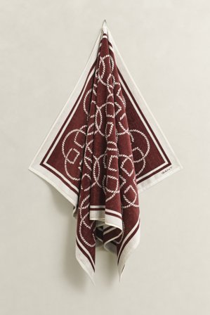 GANT Wohnaccessoires Monogram Strandtuch mit Print (100x180) Braun