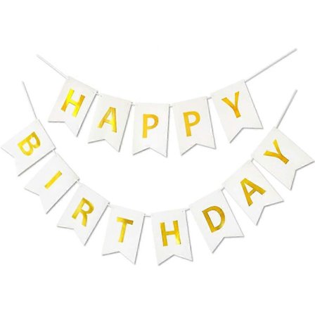 Vitguld Grattis på födelsedagen Banner Glitter Skyltar Födelsedagsfest Tillbehör för Födelsedagsfest Dekorationer Barnrum Hängande Dekor 13 Delar