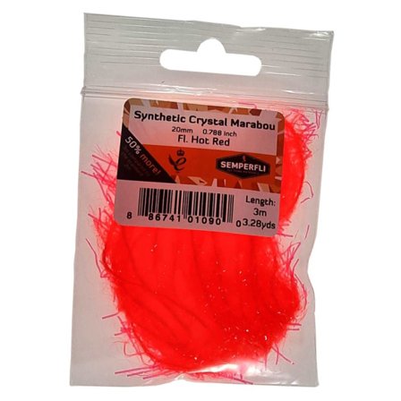Semperfli Synthetic Crystal Marabou 20mm - Fl Hot Red