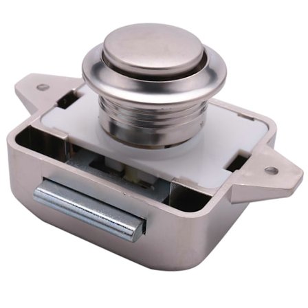 5 st 26 mm öppningshål Pärl Nickel Nyckellöst Tryckknappsskåpslås Knopp för Husvagn Skåp