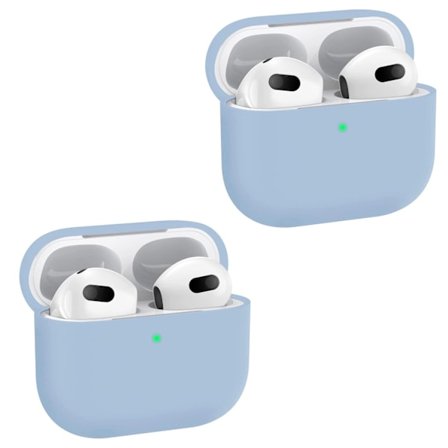2x Lilla Apple AirPods 3 silikonbeskyttelsesdeksel for AirPods 3