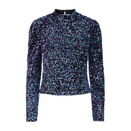 Pieces, Pckam LS TOP Blauw, Dames, Maat:S