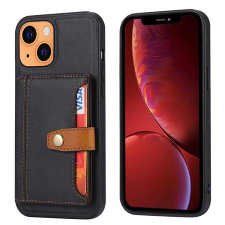 Iphone 13 - Skal Med Kortfack Kickstand Design - Svart