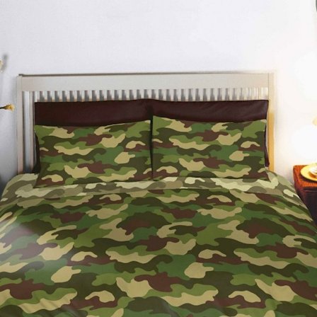 Bedding & Beyond Camo Påslakan Set Dubbel Khaki Grön