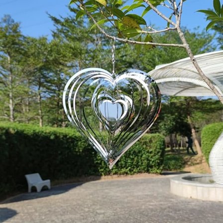 Metall Hagevindspinner, Hagespiral Vindklokke Rustfritt Stål Metall Hage Spinner Ornament Skulpturer