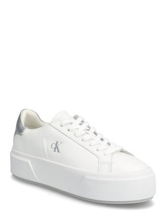 Calvin Klein Flatform Lace Up Lth Met - White - 38