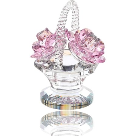 Krystal Rose Kurv Samlerobjekter Figurer til Kvinder, Glasblomster Gaver til Mor på Fødselsdag Bryllupsdag, Bordpynt Ornamenter til Boligindretning