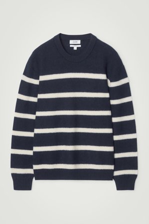 COS Homme Pull À Col Ras-Du-Cou En Laine Bouillie Jumper in Bleu