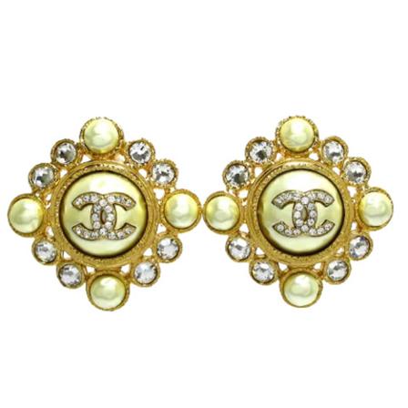 Chanel Vintage Pre-owned Metal reringe Gul, Dame Vintage Smykker, Størrelse: ONE Size