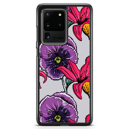 Bjornberry Skal Samsung Galaxy S20 Ultra - Lila/Cerise Blomster