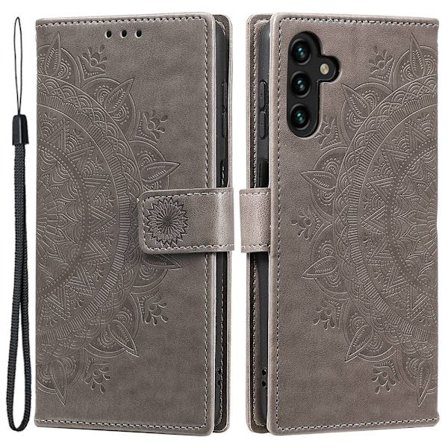 SKALO Samsung A54 5G Mandala Flip Cover - Grå