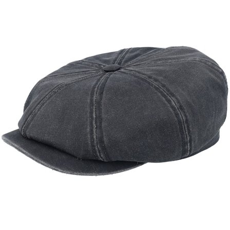 Stetson - Black - earflap - Cap - Hatteras Co/Pes Ear Flap Black Flat Cap - Hatstore