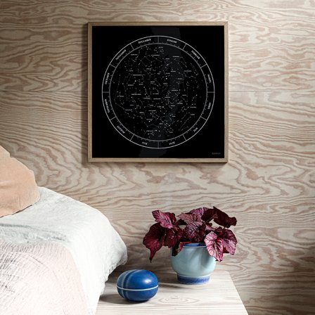 Plakat med Stjernebilleder i 50x50 fra Gehalt — Smukt stjernekort