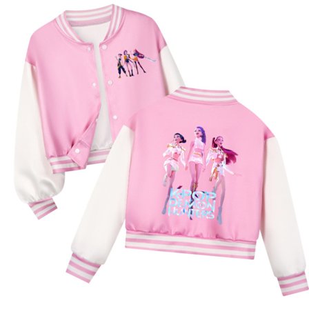 Kpop Häxjägare Vår och Höst Barns Korta Baseballjacka