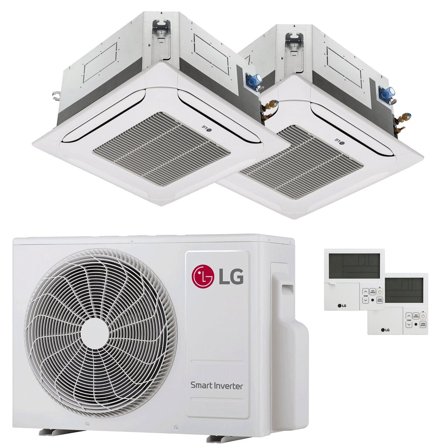 Condizionatore LG Cassetta 4 vie LG dual split 12000+18000 BTU inverter A+++ unità esterna 6.15 kW